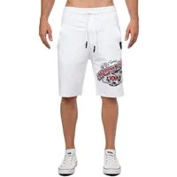 Cipo & Baxx Sweatshorts Herren Regular Fit Kurze Hose Mid Waist BA-CK274 auffälliger Frontprint im Tattoo-Style