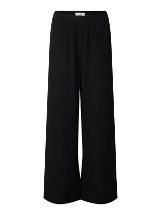 selected women - SLFANNIE HW WIDE PANT B Black - Gr. - 42