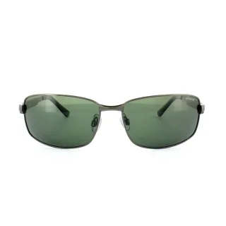 Polaroid Rectangle Mens Dark Gunmetal Green Polarise Lunettes de soleil
