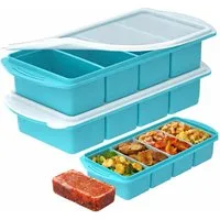 AFKSMILE Eiswürfelform Silikon Gefriertablett mit Deckel, 2 Stück 250ml Suppe Gefrierbehälter, Lebensmittelbehälter, Vorratsbehälter, Eiswürfelform Eiswürfelbehälter