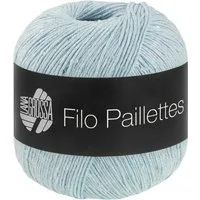 LANA GROSSA FILO PAILETTES Edles Garn mit Mini-Pailletten Häkelwolle, 155 m (Fest verzwirntes Baumwollgarn mit Pailletten und Matt-Glanz-Effekt), 50 g