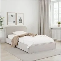 IDIMEX Polsterbett MARINI, Bett 90x200 cm mit Lattenrost Einzelbett mit Kopfteil Stoffbezug grau
