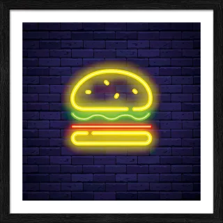 Gerahmtes Bild NEON HAMBURGER