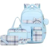 MOPUEA Schulrucksack Schulrucksack Set Schultasche 3-teilig mit Lunchtasche Federmappe (Set, 3-tlg., Atmungsaktiv Wasserabweisender), Leicht Schulrucksack Teenager für Schule, Reisen und Freizeit