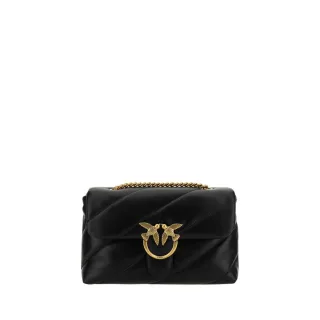 Schwarze Kalbsleder Bos Taurus Schultertasche