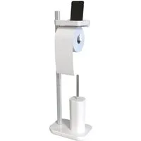 Bischof WC-Garnitur Stena, WC-Komplettsystem, Alu-Kunststoff, Ablage, TPE-Bürste, beschwert
