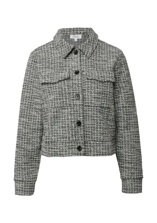 s.Oliver - Sweatshirt Jacke schwarz|creme - Gr. - 36