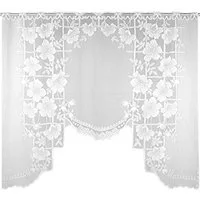 Arsvita Vorhang (1 St), Stangendurchzug, halbtransparent, Bistrogardine in Spitzenoptik, 150cm x 120cm (BxL) mit Stangendurchzug