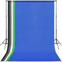 vidaXL Fotohintergrund Fotostudio Set mit 5 farbigen Hintergründen und einstellbarer Aufhängu