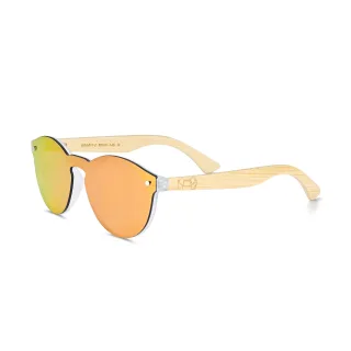 Earth Wood Tulum Polarisierte Sonnenbrille - Bambus/Rot