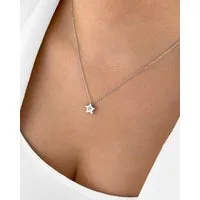 DANIEL CLIFFORD Kette mit Anhänger 'Astrid' Damen Halskette Silber 925 Stern Anhänger Kristall Sternkette (inkl. Verpackung), größenverstellbare Silberkette 45cm, funkelnder Sternanhänger fein