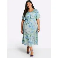 Sheego Etuikleid Kleid Kurzarm