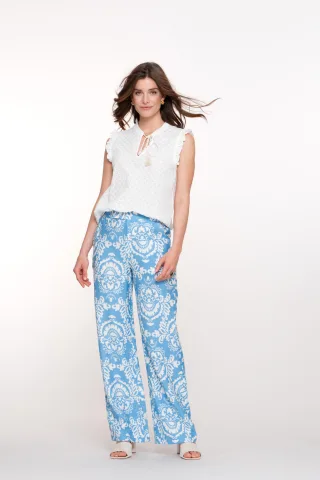 Geisha Fashion Women - Pants bi color light blue - Gr. - XL