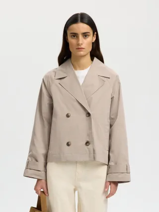 selected women - SLFNEW CILO SHORT TRENCHCOAT #S Pure Cashmere - Gr. - 40