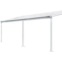 HOME DELUXE Terrassendach Terrassenüberdachung SOLIS Weiß, BxT: 434.00x303.00 cm, (inkl. Hohlkammerplatten, Montagematererial), Wintergartendach Verandaüberdachung Vordach