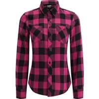 URBAN CLASSICS Kurzarmshirt Urban Classics Damen Ladies Turnup Checked Flanell Shirt (1-tlg)