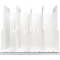 EXACOMPTA Aufbewahrungsbox MODULOTOP, vertikaler Sorter mit 5 Trennplatten, AutentiK Weiß 390013D, Ordnungsmappen