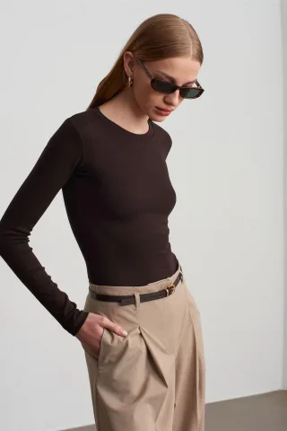 Slim Fit Rundhals-Jersey-Body