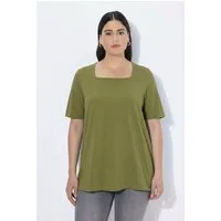 Ulla Popken T-Shirt T-Shirt A-Linie Carré-Ausschnitt Halbarm