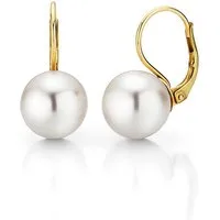 Firetti Paar Ohrhänger Schmuck Geschenk Gold 375 Ohrschmuck Patentbrisur Perle, Made in Germany - mit Süßwasserzuchtperle