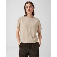 OPUS Kurzarmshirt Jerseyshirt in Mélange Optik Regular Fit Vielseitig kombinierbar für casual Looks