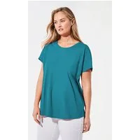GOLDNER T-Shirt Lässiges Shirt mit Rundhalsausschnitt (CURVY, CURVY) Unifarbenes Design mit klassischem Rundhalsausschnitt