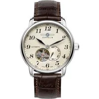 ZEPPELIN Automatikuhr LZ 127 Graf Zeppelin 7666-5, Mechanische Uhr, Armbanduhr, Herrenuhr, offene Unruh, Made in Germany