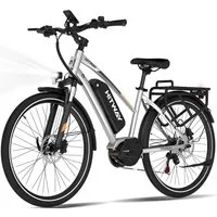 HITWAY E-Bike Trekkingrad 27,5 Zoll E-Bike Mittelmotor, Reichweite bis 150-180 km, 7 Gang shimano shimano Schaltwerk, Kettenschaltung, Mittelmotor, 468 Wh, Drehmomentsensor, Hydraulischbremsen, Federgabel mit Lockout, Alu