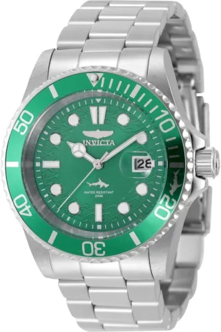 Invicta Pro Diver 50826 Herrenuhr - Quarzwerk - Edelstahl mit grünem Zifferblatt - 42 mm