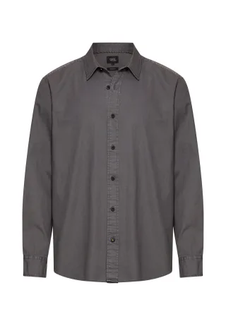 camel active - Baumwollhemd mit Kent-Kragen gunmetal - Gr. - XL
