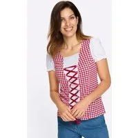 Sieh an! Klassische Bluse Trachtenshirt Kurzarm