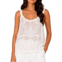 Mississhop Blusentop Damen Top 100% Baumwolle – Stickerei Gr. 38-40