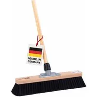 BawiTec Abziehbesen Hochwertiger Besen mit Stiel Holz Kehrbesen Holzstiel Breit Lang, Fliesen, Laminat, Parkett, Vinyl, PVC, Holz, Steinzeug, (Kehrbesengarnitur, Komplett-Set)