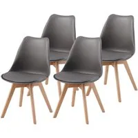 Albatros International Esszimmerstuhl Esszimmer Stühle 4 er Set AARHUS, Stuhl Stühle Esszimmerstühle (4er Set Grau Buche), Buche Massiv-Holz, Esszimmerstuhl Küchenstühle, Grau, Essstühle