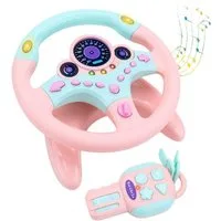 FELIXLEO Lernspielzeug Kinder Lenkrad Fahrsimulation 360° Licht Sound Spielzeug Rosa (1-St)