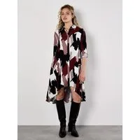 Apricot Druckkleid Hemdkleid (1-tlg) mit verdeckter Knopfleiste