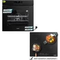 KB Elements Induktions Herd-Set Kratzfestes Induktion 60 cm mit Einbaubackofen 60 cm, mit 2-fach-Teleskopauszug, Einbaubackofen Full Touch, Kratzfestes Induktionskochfeld
