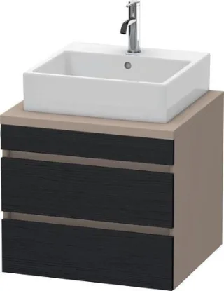 Duravit DuraStyle Konsolenwaschtischunterbau wandhängend Eiche Schwarz & Basalt Matt 600x548x512 mm  DS531501643