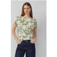 s.Oliver Kurzarmshirt T-Shirt Fließendes Jersey-Shirt mit überschnittenen Schultern