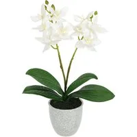 Kunstorchidee Künstliche Orchidee mit Topf, I.GE.A., Höhe 30 cm, Dekoblume im Keramiktopf mit Rissoptik Kunstblume
