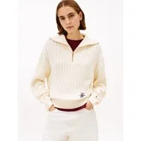 Tommy Hilfiger Troyer CO CABLE MID GG 1/2 ZIP LS SWT mit Zopfmuster