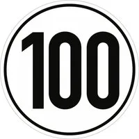 Dreifke Verkehrsschild Aufkleber Geschwindigkeitsschild, 100 km/h, Folie, Ø 200 mm