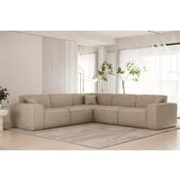 Fun Möbel Ecksofa Designersofa FuN PEREZ PREMIUM in Stoff Artico Universal (246cmx246cm), Rundumbezug, inkl. 3 Zierkissen