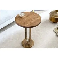 riess-ambiente Beistelltisch ELEGANCE 60cm natur / messing (Einzelartikel, 1-St), Wohnzimmer · Massivholz · Metall · rund · handmade · Modern Design