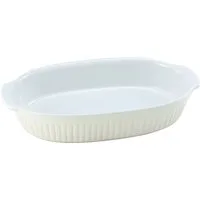 CreaTable Auflaufform Pastell Kitchen, Steinzeug, (1-St), klassisches Streifenrelief, umlaufender Kantenschutz, Pastellfarben