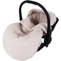BabyLux Fußsack Sommerfußsack 90cm für Babyschale, Kinderwagen & Buggy Frühling Herbst, Musselin - Beige Fußsack