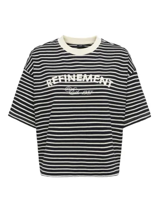 JDY - T-Shirt - Life beige/schwarz - Gr. - XS