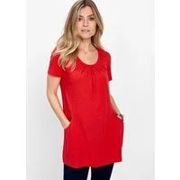 bonprix Longshirt figurumspielende Passform, Kurzarm, mit Eingriffstaschen