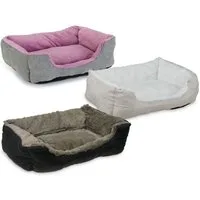 Beeztees Tierbett Beeztees Plüschbett Baboo Farbe: schwarz-taupe