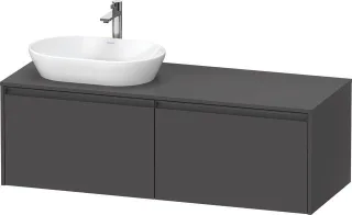 Duravit Ketho.2 Konsolenwaschtischunterbau wandhängend Graphit Matt 1400x550x459 mm - K24888L4949000 K24888L49490000